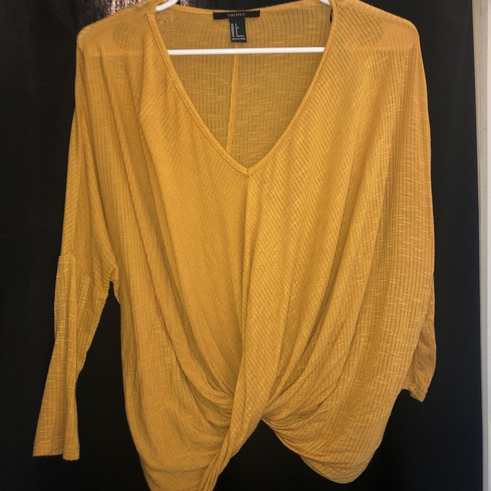 Forever 21 mustard twist casual top